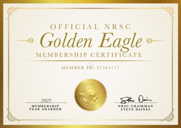 Golden Eagle Certificate NRSC